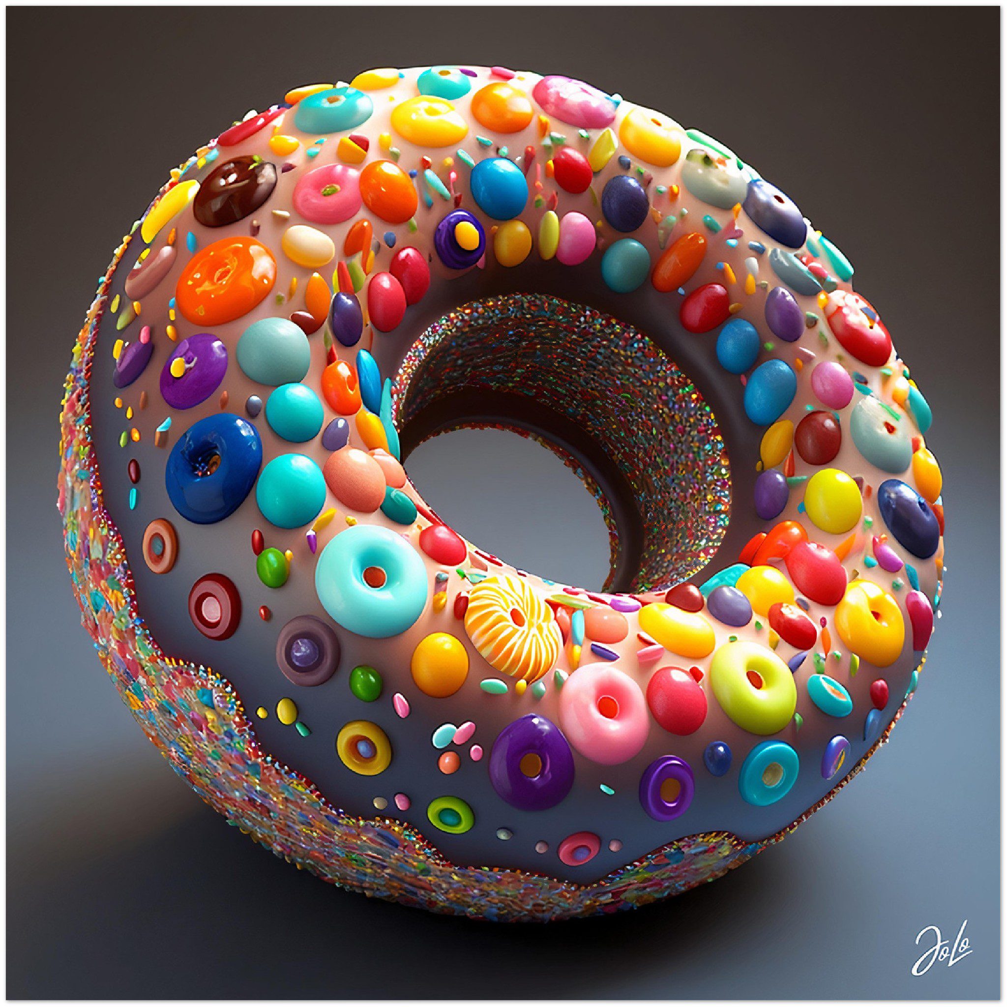 Funkin Donut Jelly Bean All Over Serie Of 9 Premium Matte Paper