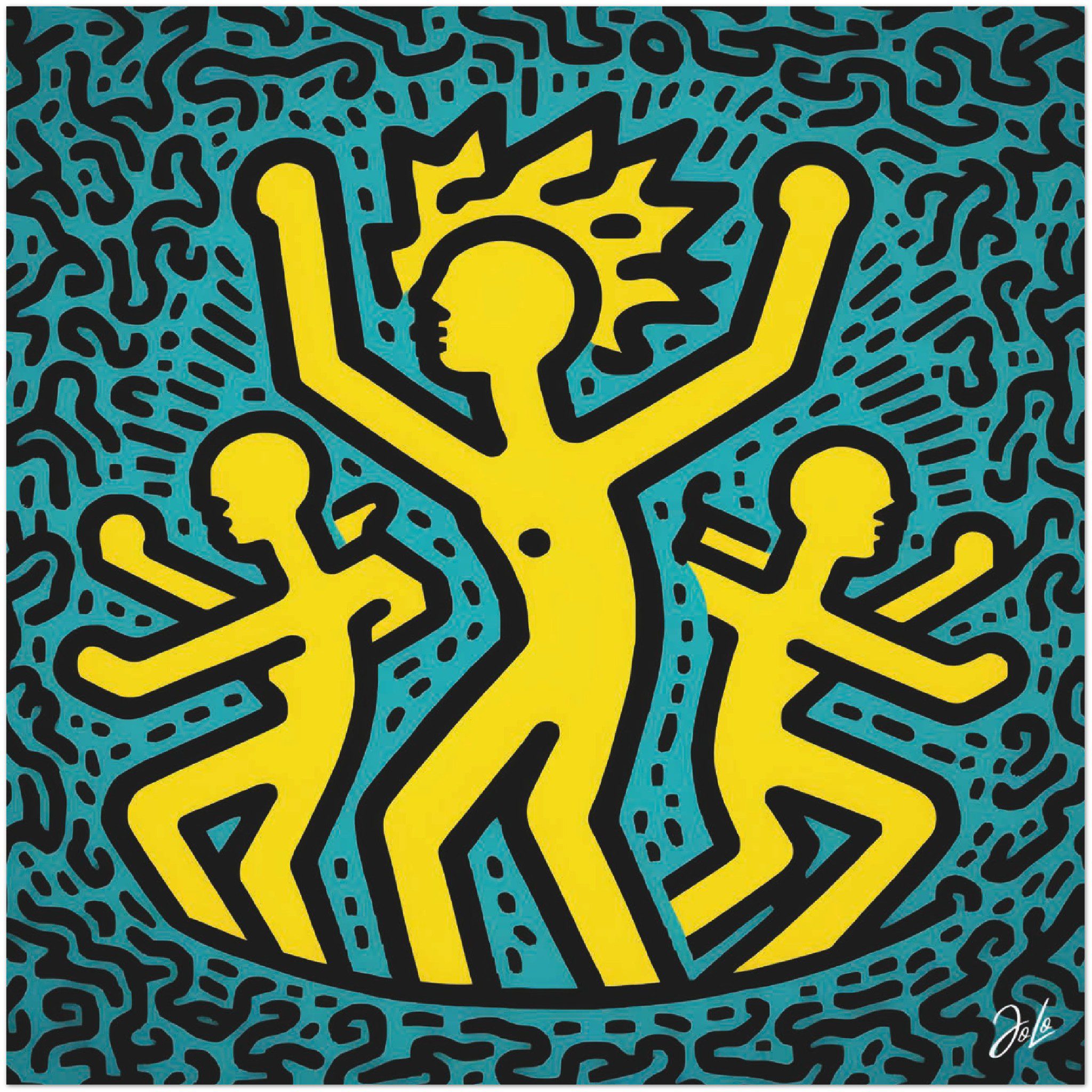 Dance Moves Ode To Keith Haring | Premium Matte Paper Poster | Various