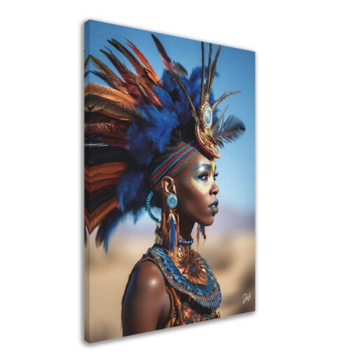 JoloCreative Wall Art Canvas of African Black Feathered Queen