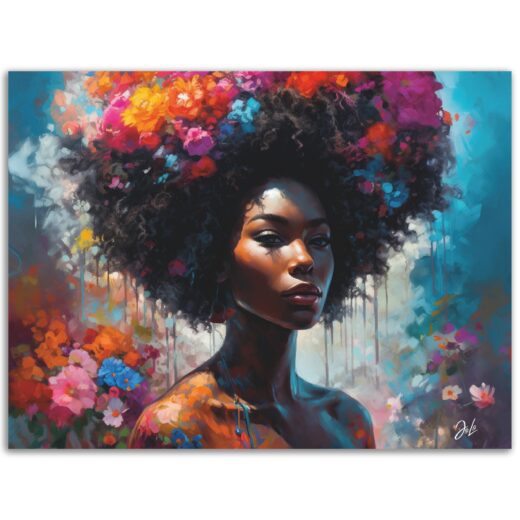 JoloCreative Proud Afro African Flowers Poster Wall Art